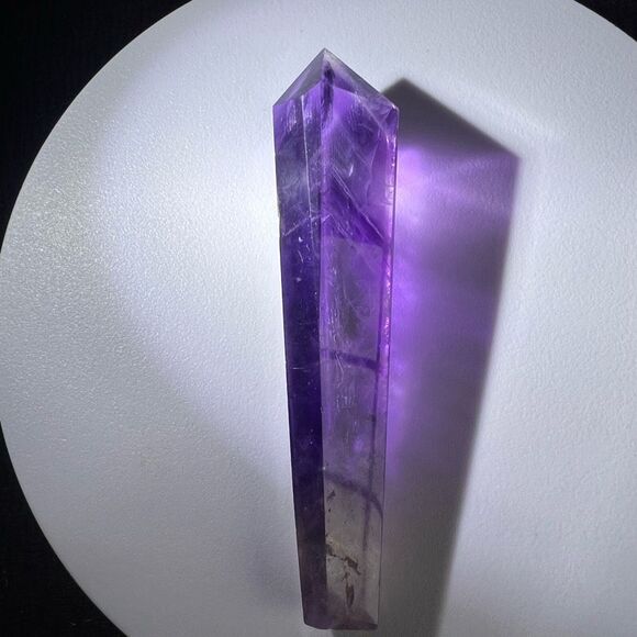 Amethyst Crystal Scepter Meditation Wand  with Unique Fingerprint Inclusions (4) - Picture 13 of 16
